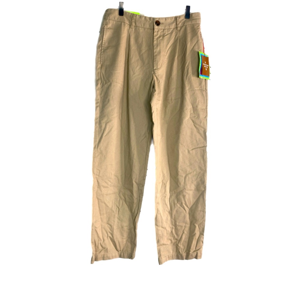 White Houston Men’s Beige Chino Jeans 30X30 Single Pleated, Wide Leg NWT